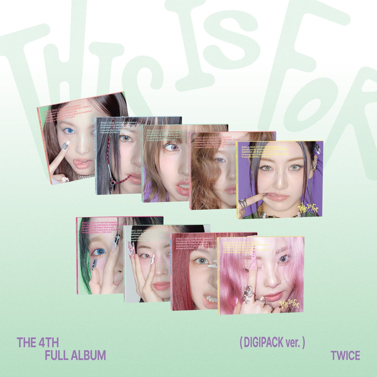 Official TWICE THIS IS FOR Digipack full member cover overview high resolution